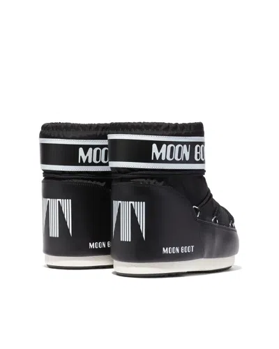 Moon Boot Black Icon Short Snow Boots In Multi