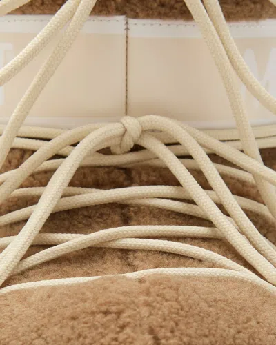 Moon Boot Camel Eco Fur Icon Low Ankle Boots In Multi