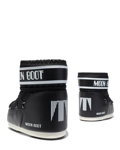 Moon Boot Black Icon Short Snow Boots In Multi