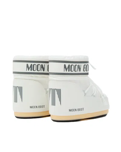 Moon Boot Icon Low Nylon White Snow Boots In Multi