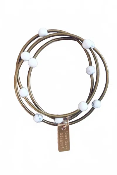 Cecelia New York Women's Antique Gold Triple Wrap Bracelet In White Howlite In Brown
