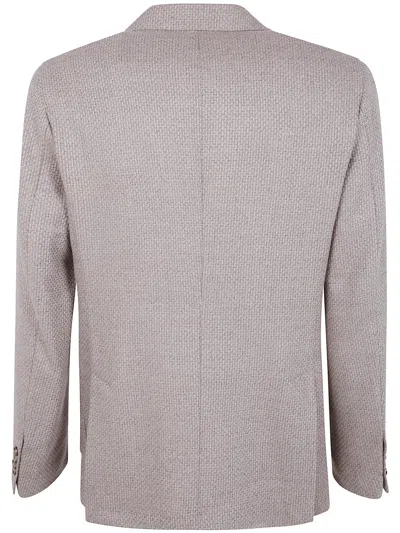 Barba Napoli Bactive Mono Textured Blazer In Metallic