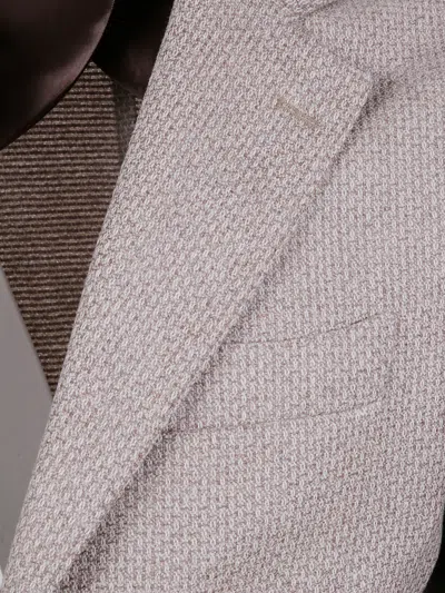 Barba Napoli Bactive Mono Textured Blazer In Metallic