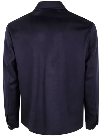 Barba Napoli Park Buttoned Pocket Shirt Jacket In Blue