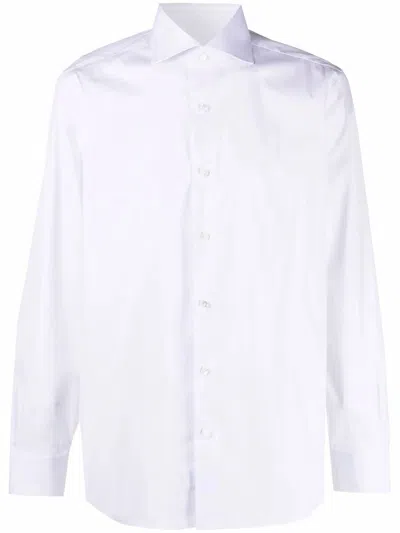 Barba Napoli Barba "classic" Poplin Stretch Shirt Clothing In White