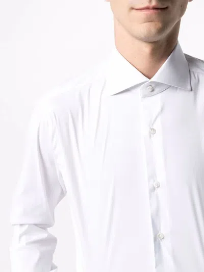 Barba Napoli Barba "classic" Poplin Stretch Shirt Clothing In White