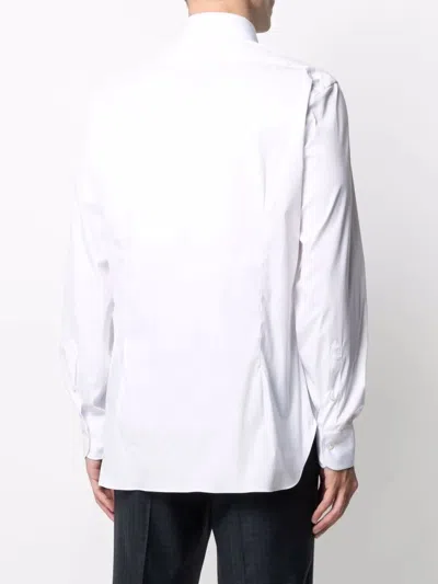 Barba Napoli Barba "classic" Poplin Stretch Shirt Clothing In White
