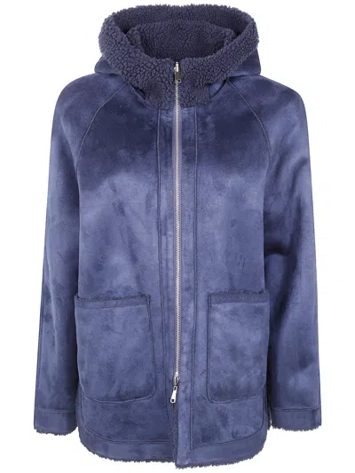 Betta Corradi Hooded Zip Jacket In Blue