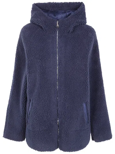 Betta Corradi Hooded Zip Jacket In Blue