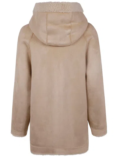 Betta Corradi "mont" Reversible Hooded Full Zip Jacket In Neutral