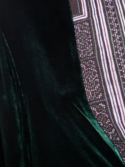 Bianco Levrin Patterned Velvet Jacket In Green