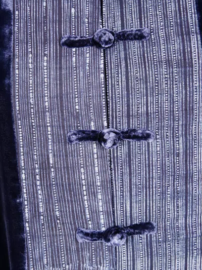 Bianco Levrin Velvet Button Jacket In Multi