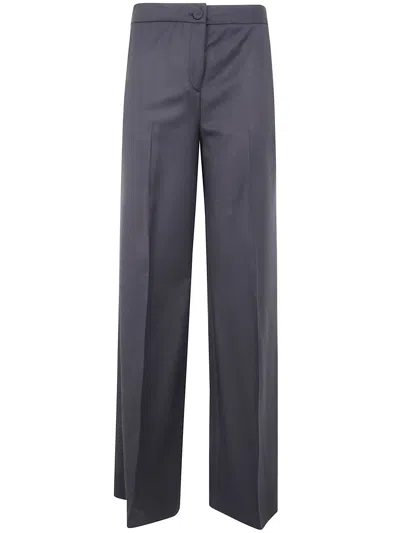 Blugirl Wide Leg Wool Palazzo Trousers In Blue