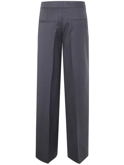 Blugirl Wide Leg Wool Palazzo Trousers In Blue