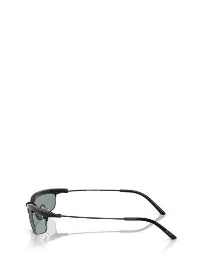 Prada Womens Pr B50s Rectangle-frame Metal Sunglasses Black In Blue