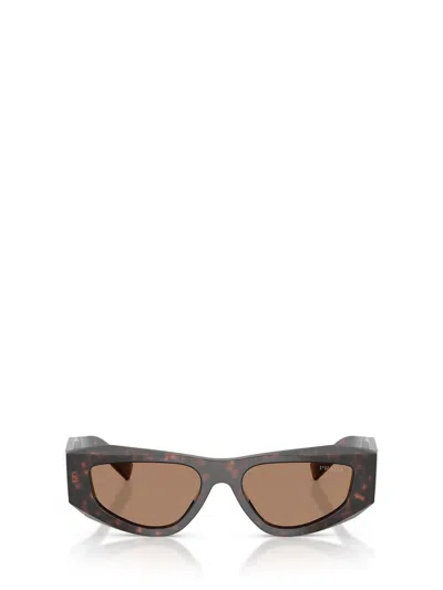 Prada Symbole Rectangular-frame Sunglasses In Gray