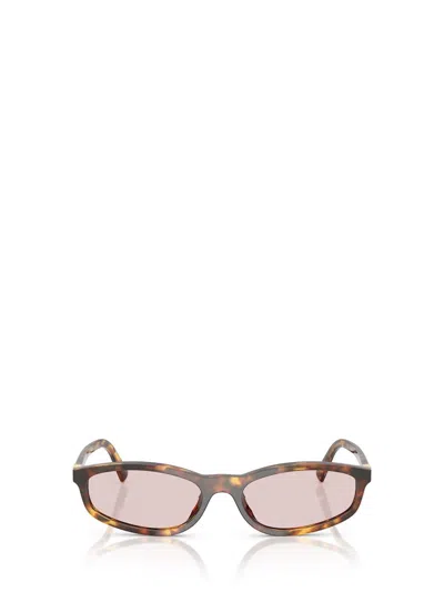 Miu Miu Womens Brown Mu A06s Oval-frame Acetate Sunglasses In Brown