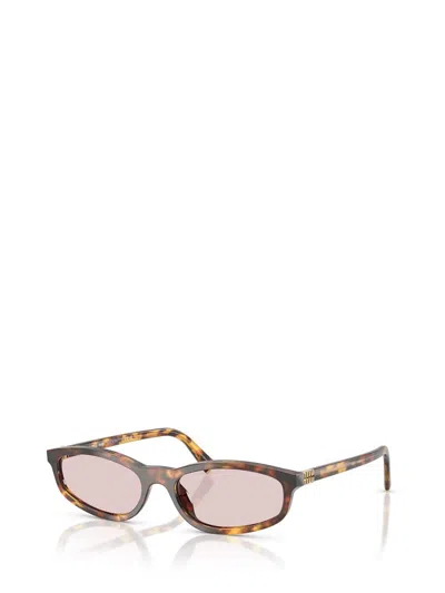 Miu Miu Womens Brown Mu A06s Oval-frame Acetate Sunglasses In Brown