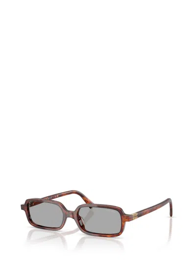 Miu Miu Logo Acetate Rectangle Sunglasses In Brown