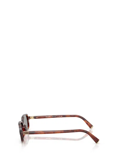 Miu Miu Logo Acetate Rectangle Sunglasses In Brown