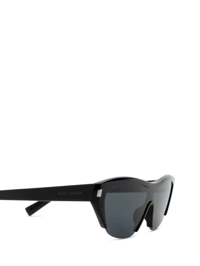 Saint Laurent Black Acetate Sl 704 Sunglasses In Black