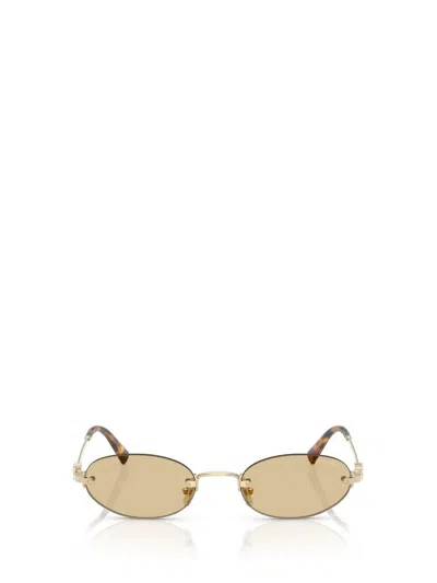 Miu Miu Eyewear Oval Frame Sunglasses In Brown