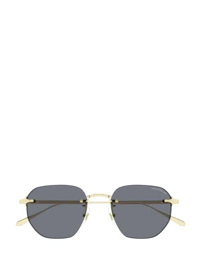 Montblanc Mb0404s Linea Nib 001 Gold Grey Sunglasses