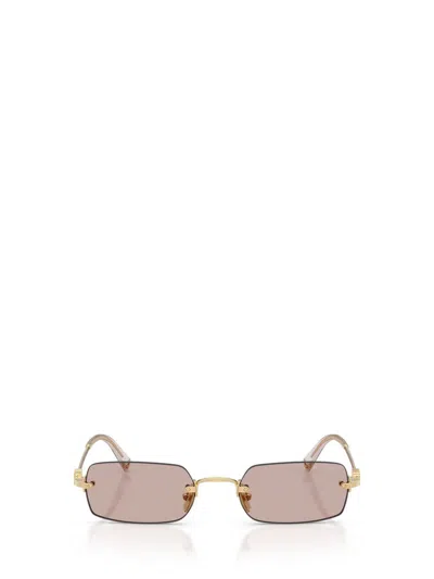 Miu Miu Sonnenbrille Mit Eckigem Gestell In Pink