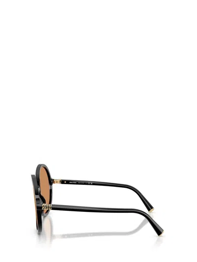 Miu Miu Round Frame Sunglasses In Black