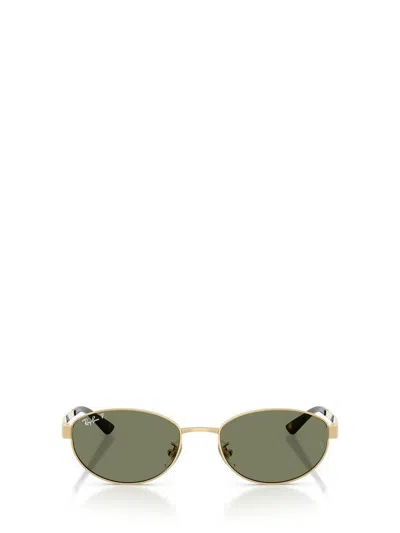 Ray Ban Rb3774d Metal Oval Sunglasses In Gold