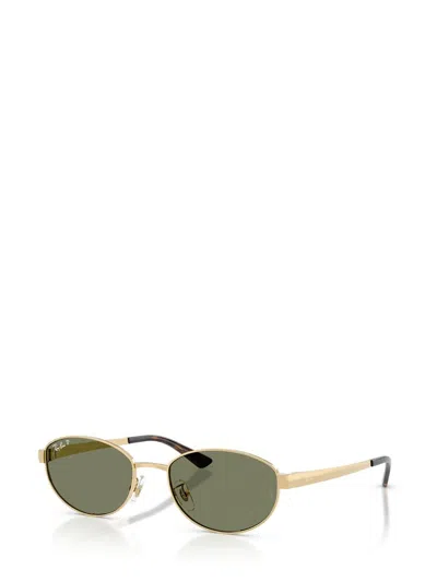 Ray Ban Rb3774d Metal Oval Sunglasses In Gold
