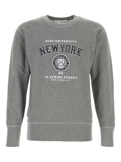 Apc Graphic-print Sweater In Gray