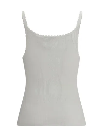Chloé Women Cotton Tank Top In White