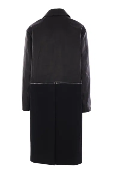 Rick Owens Long Sleeve Collared Coat Front Pockets In Black
