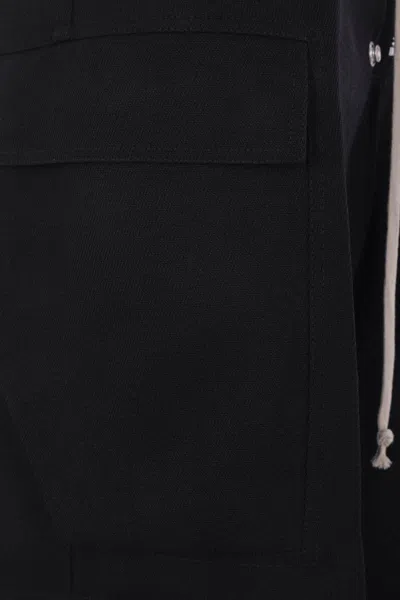 Rick Owens Black Concordians Cargobelas Cargo Pants In Black