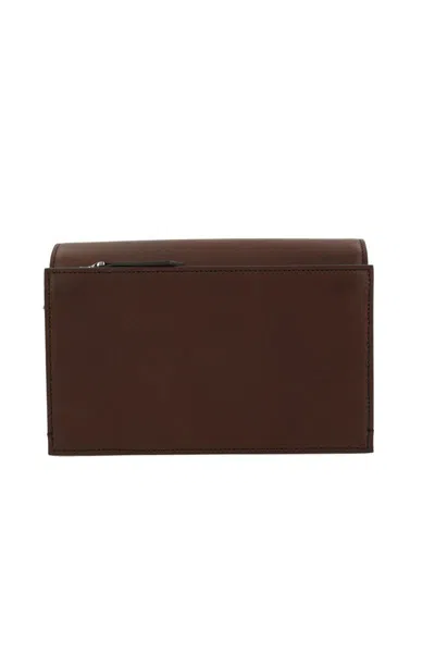 Max Mara Structured Shoulder Bag Top Handle Design In Brown