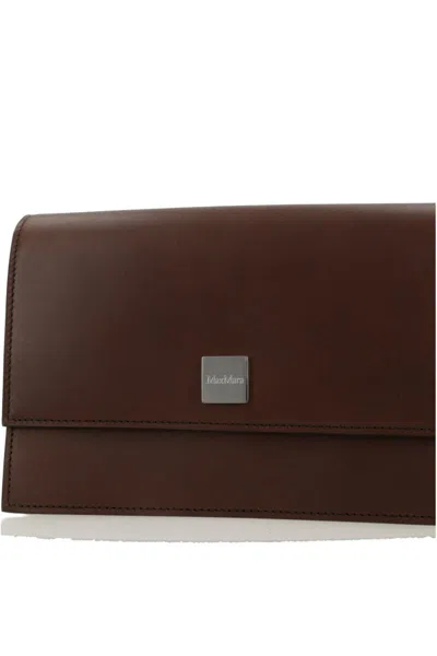 Max Mara Structured Shoulder Bag Top Handle Design In Brown