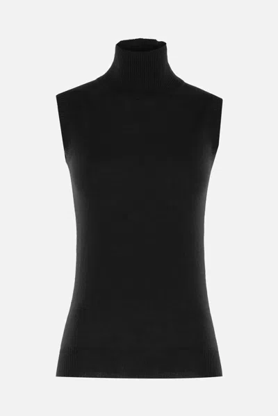 Sportmax Sleeveless "vertigo" Jersey In Black