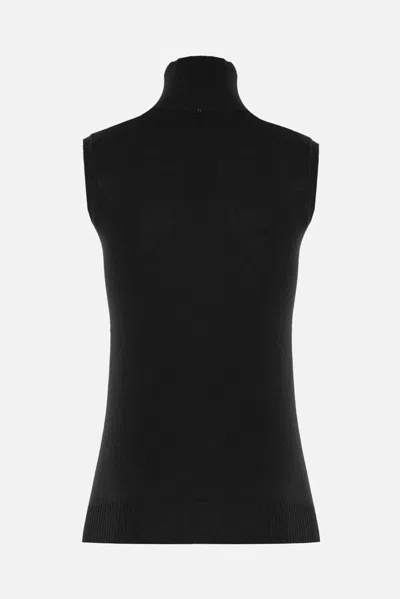 Sportmax Sleeveless "vertigo" Jersey In Black