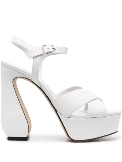 Si Rossi Leather Heel Sandals In Animal Print
