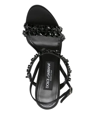 Dolce & Gabbana Sandals H-heel Rayon Leather In Multi