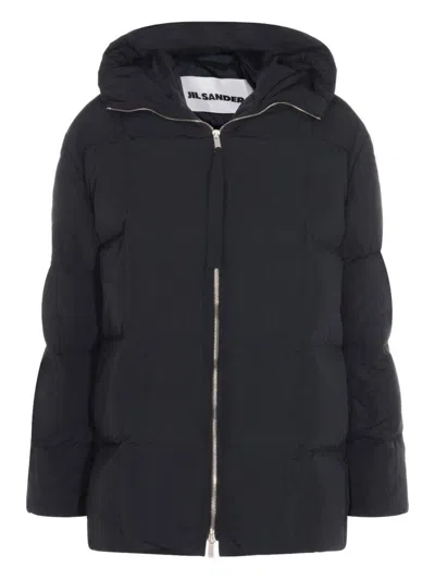 Jil Sander Black Down Jacket In Multi