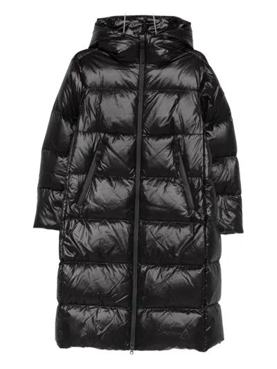 Peuterey Hooded Quilted Coat In Animal Print