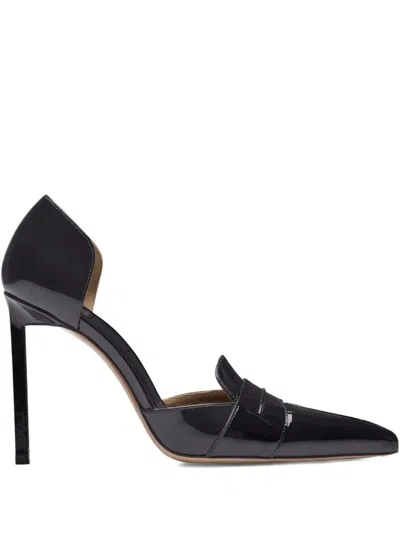 Tom Ford Glossy Pointed Toe Patent Leather Pumps In Animal Print