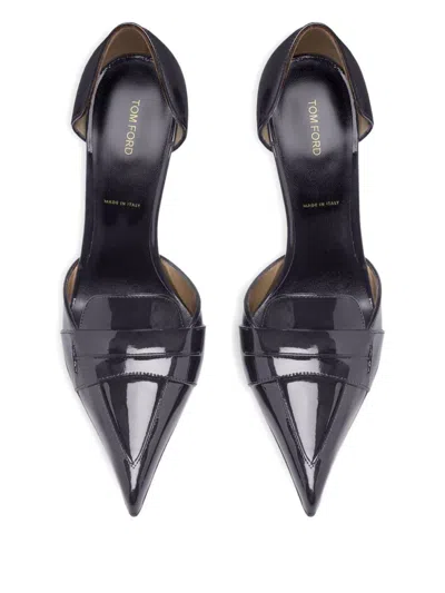 Tom Ford Glossy Pointed Toe Patent Leather Pumps In Animal Print