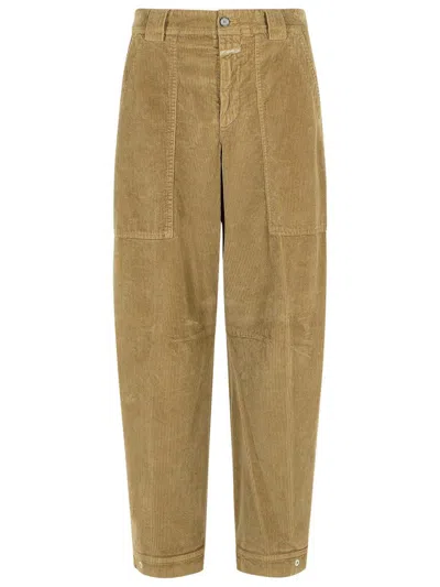 Closed Rhannon Argila Beige Cotton Pants In Green