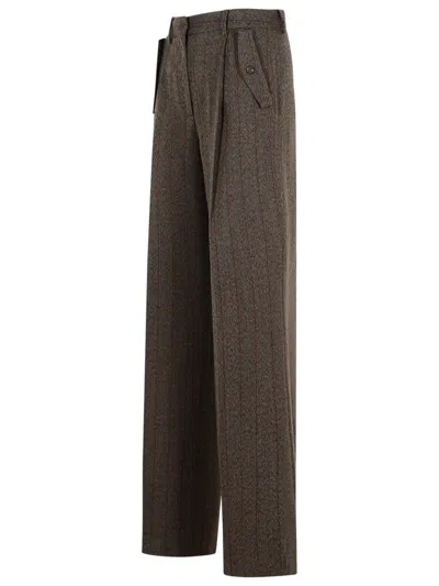 Golden Goose Wide Leg Trousers Pleated Front And Pockets In Multi