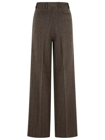 Golden Goose Wide Leg Trousers Pleated Front And Pockets In Multi