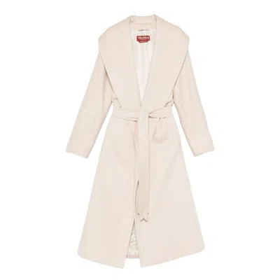 Max Mara Belted Coat In Nude