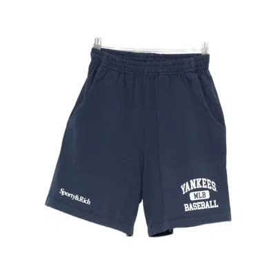 Sporty And Rich Elastic Waist Shorts In Blue